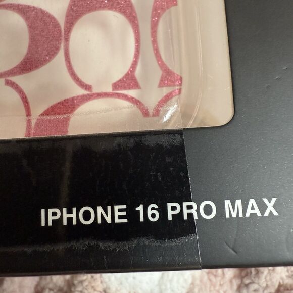 Coach iPhone 16 Pro Max MagSafe Protective Case Signature C  Pink Sparkle Ombré - Picture 2 of 5